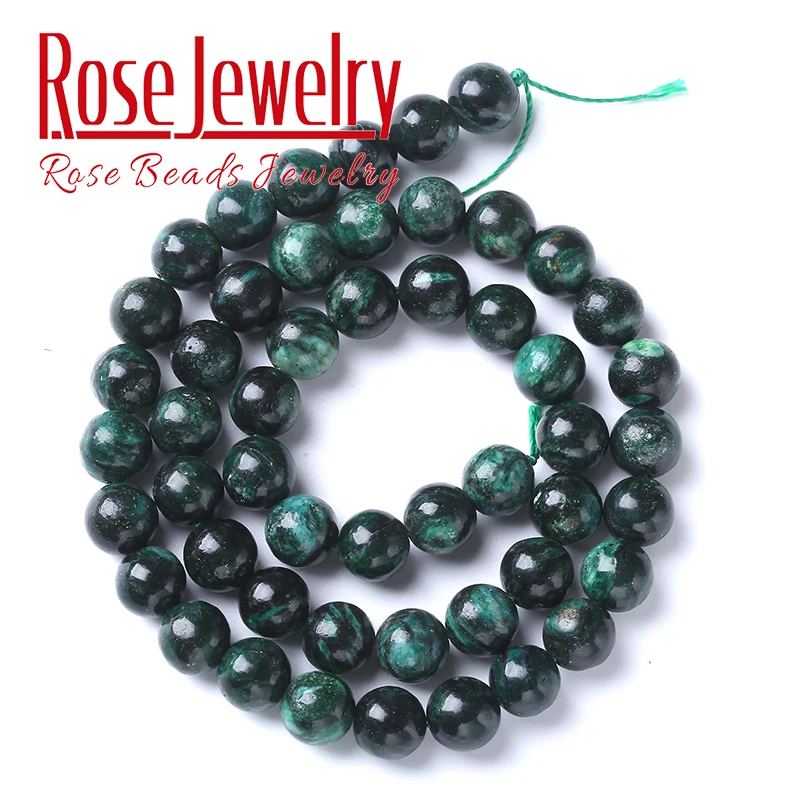AAAAA Natural Green Emerald Gemstone Beads Green Stone Round Loose Beads For Jewelry Making DIY Bracelets Necklaces 6/8/10mm 15\