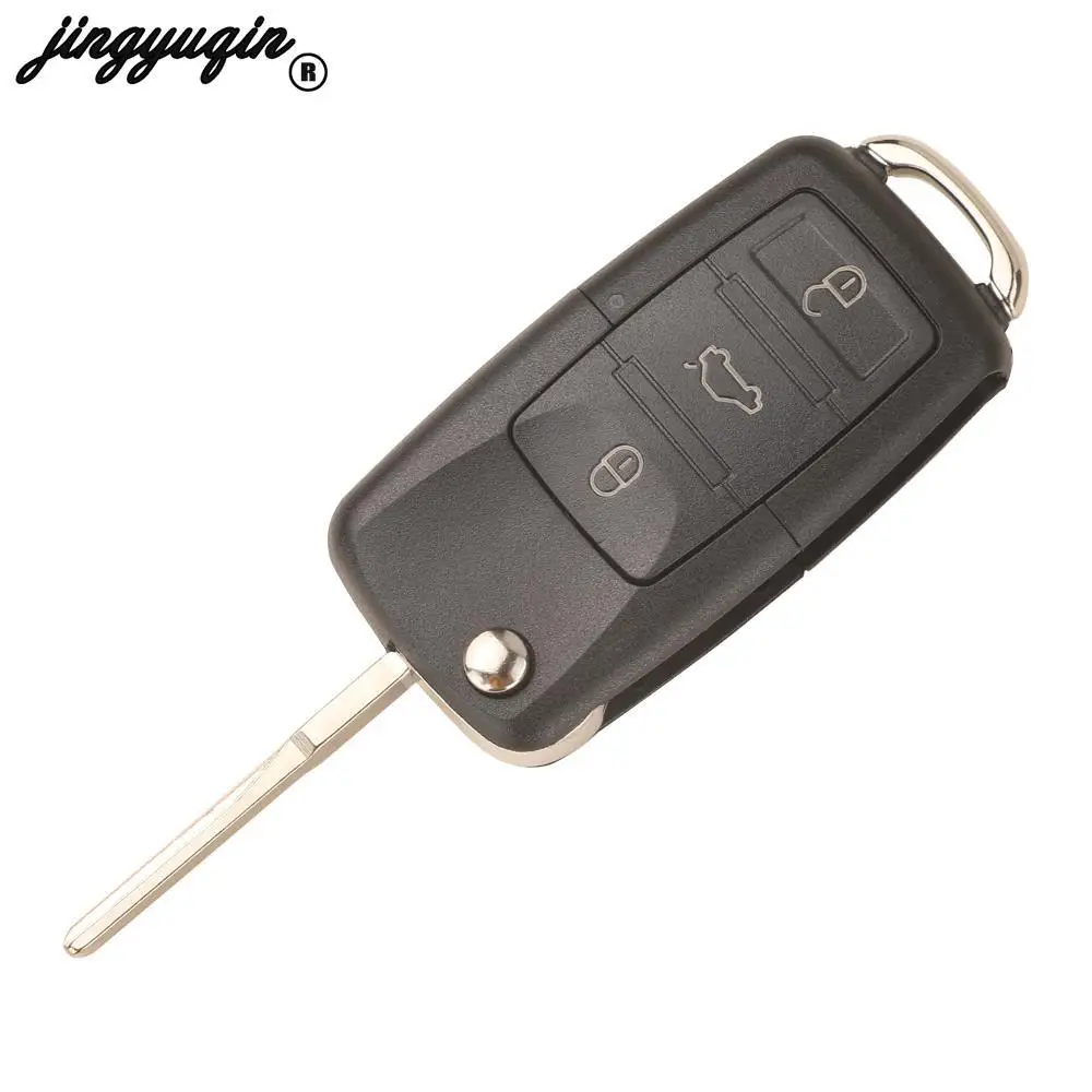 jingyuqin For VW Volkswangen for CRAFTER 2006-2011 Car Key HU64 blade 3 Buttons Flip Folding Remote Key Shell Case