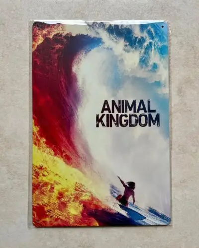 ANIMAL KINGDOM CRIME SERIES METAL SIGN MAN CAVE BAR PUB SURFING 20 x 30cm