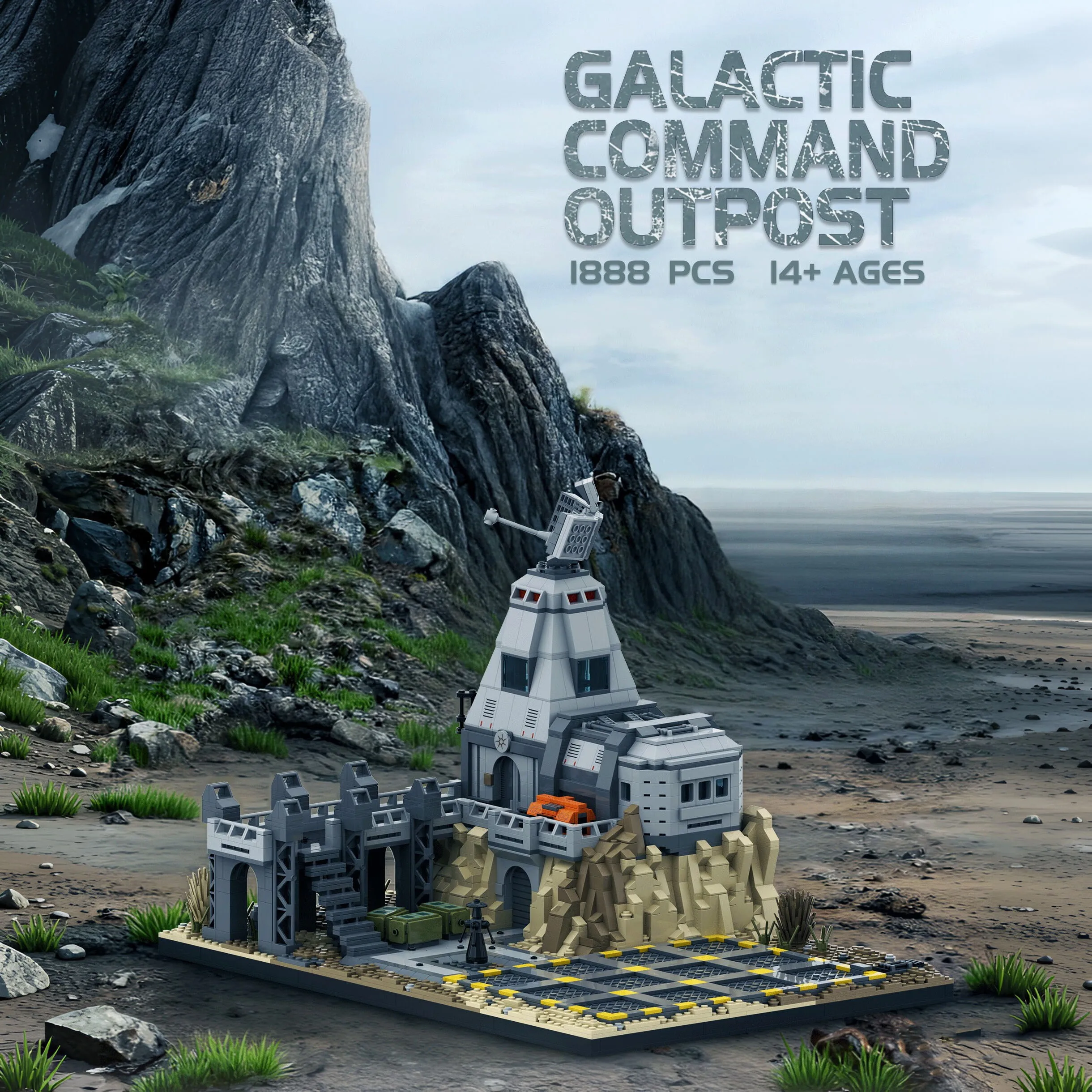 

1888PCS Space Military Base Building Blocks Sci-Fi Movie Scene MOC Model Bricks Desktop Ornaments Holiday Gift Puzzle DIY Toy