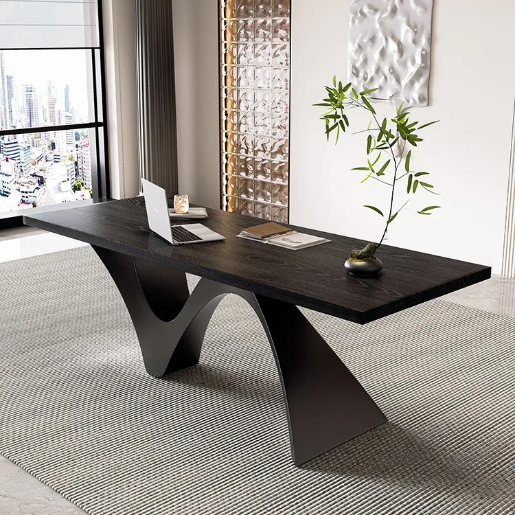 مكتب صغير من الخشب الصلب الإيطالي البسيط، مكتب عمل حديث وبسيط وراقي #4