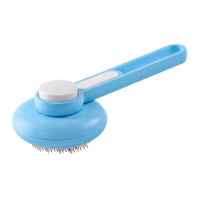 Grip Self-Cleaning Pet Slicker Brush Pet Grooming Brush Tool Gently Removes Loose Undercoat Portable Dog Grooming Shedding Brush