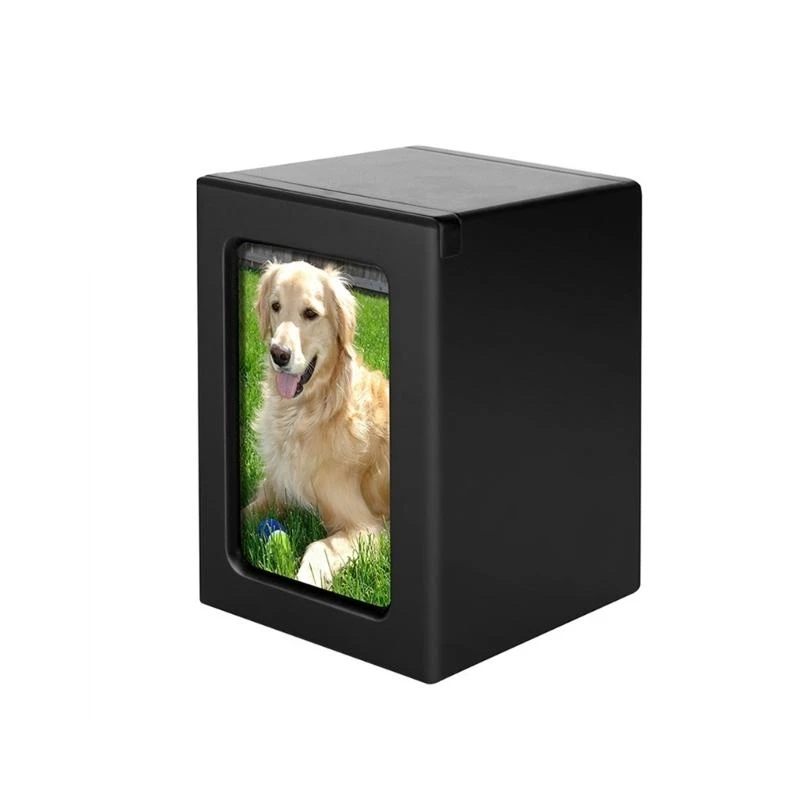 Urn Pet Memorial Urns for Cats Ashes Solid Memorial Pet Ashes Pet Memorial Box with Photo Frame for Indoor