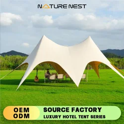 Portable Beach Canopy Tent White Octopus Canopy 600D Oxford Cloth Star Awning Shelter 6 Corner Star Tent  stretch Spider Tent