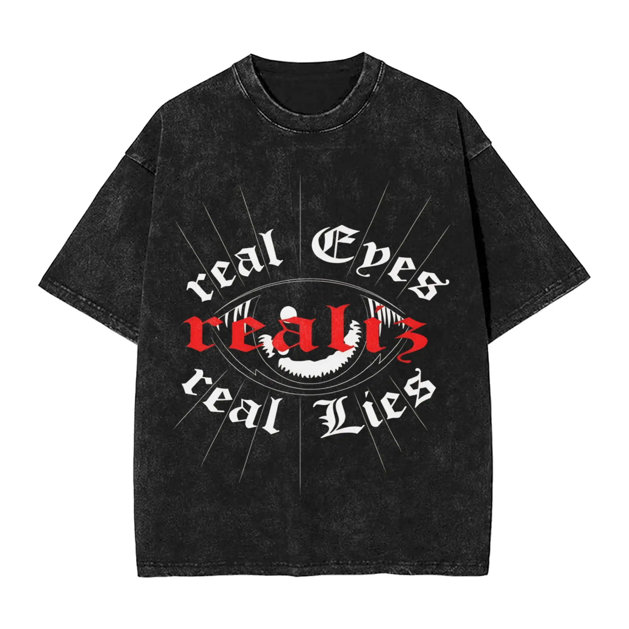 Real eyes realize real lies T Shirt Summer  Awesome T-Shirts Casual Harajuku Tshirt For Couple Short-Sleeve Design Tees
