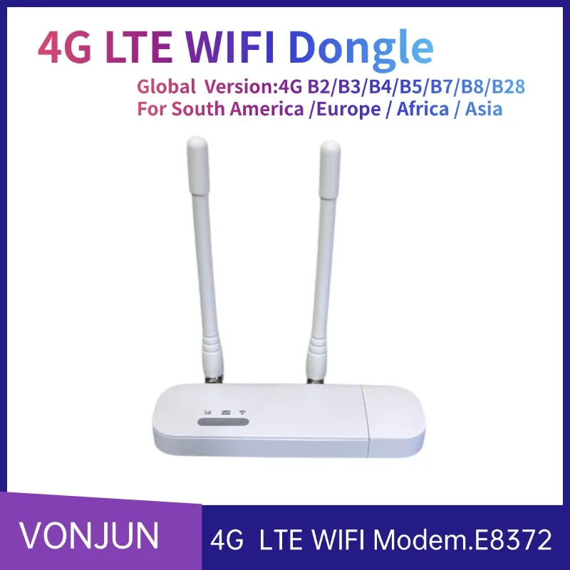 Unlocked E8372 4G LTE WIngle 4G Sim Card Wireless Router E8372h-517 Plus Antenna Global