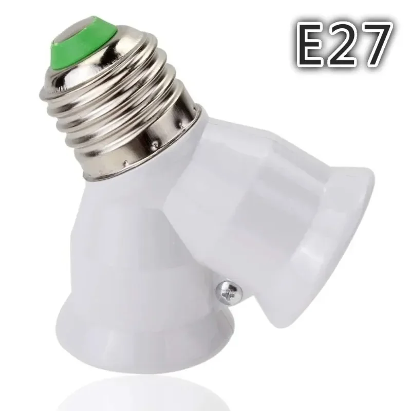 

2pcs Screw E27 LED Base Light Lamp Bulb Socket E27 To 2-E27 Splitter Adapter Lamp Holder E27 Socket Bulb Holder