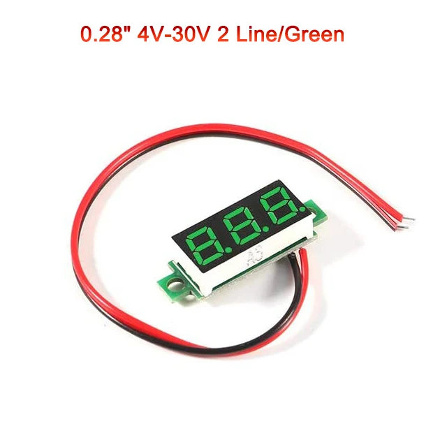 3x Mini-Digitalvoltmeter 2,7–30V DC – Grüne LED-Anzeige, 0,36 Zoll, 1% Genauigkeit, Für Panelmontage & DIY