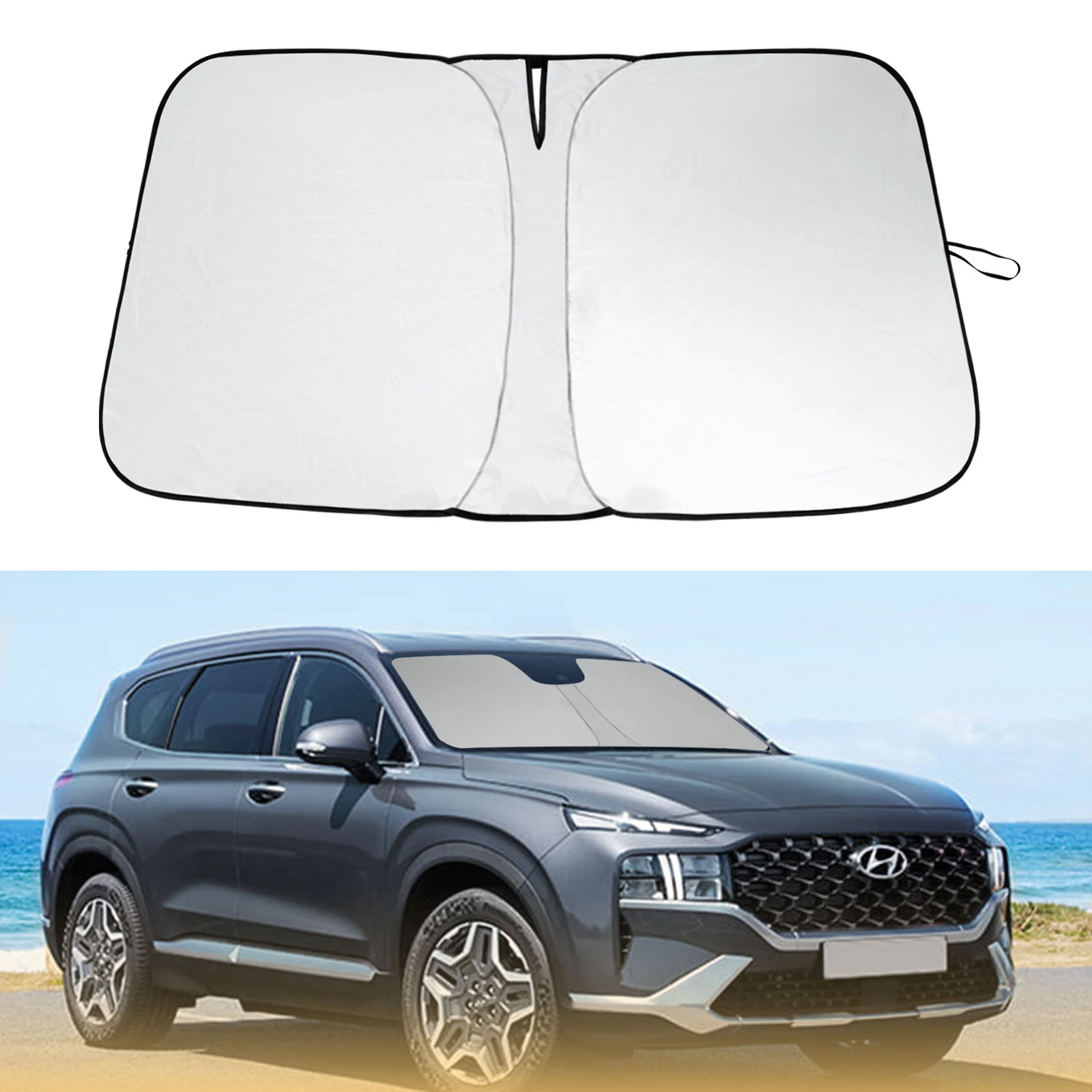 

Car Windshield Sun Shade Reflective UV Shield Cover Visor Protector For Hyundai Santa Fe 2019 2020 2021 2022 2023 Accessories