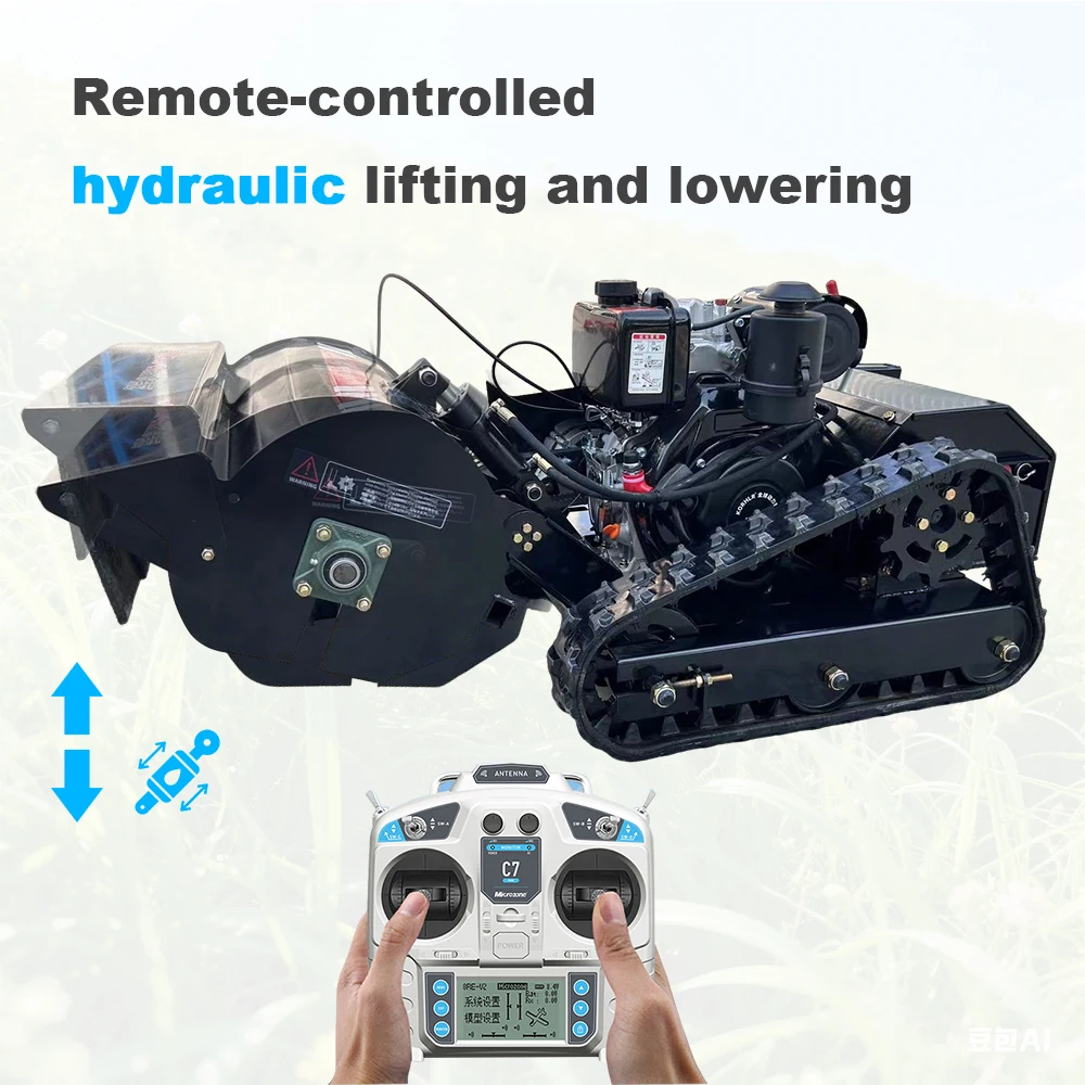 MMS Diesel Flail Mower Remote Controlled Hydraulic Cutting Height Adjustment 60cm Working Width Straw Crusher Free Shipping