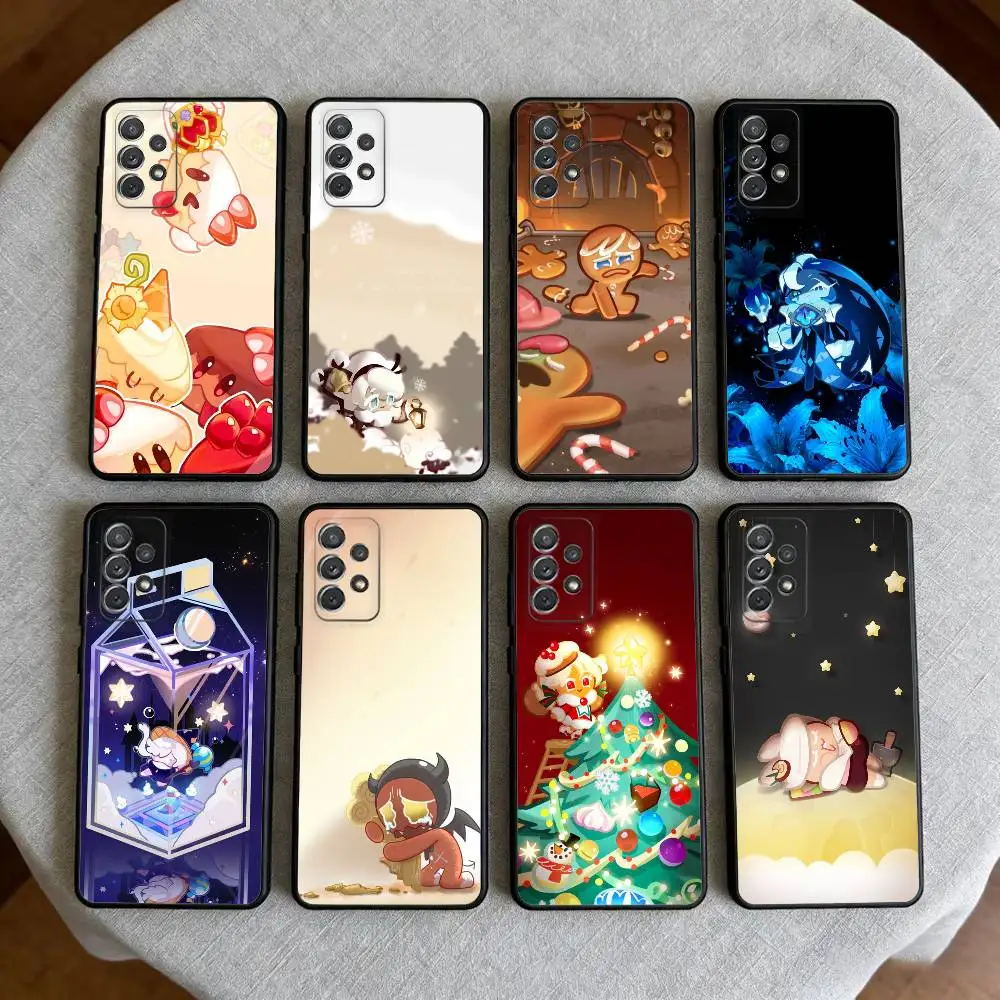

C-Cookie Run K-Kingdom Game Phone Case For Samsung Galaxy A73,A72,A71,A70,A53,A52,A51,Soft Silicone Black Cover