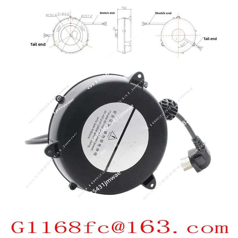 High-quality Professional 0612 Power Cord Automatic Telescopic Reel Cable Male and Female Cable Reel 5 Meters