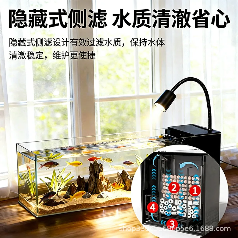 Glass tank glass fish   rectangular turtle  fish tank living room household