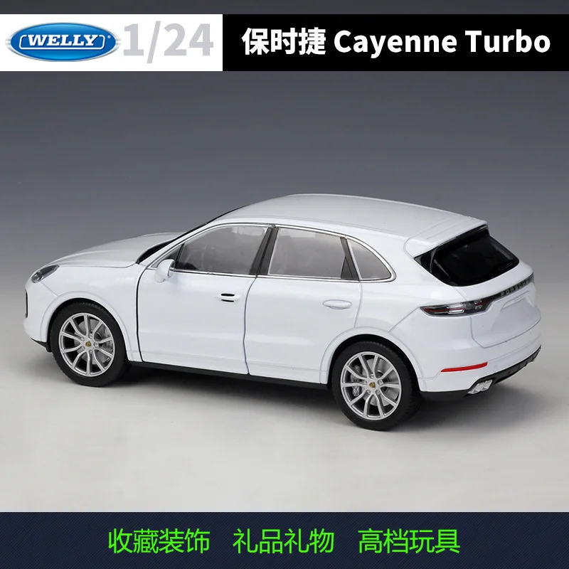 WELLY 1:24 Porsche Cayenne Turbo Performance SUV - Carro modelo fundido em liga oficial licenciado, veículos de exibição de colecionador