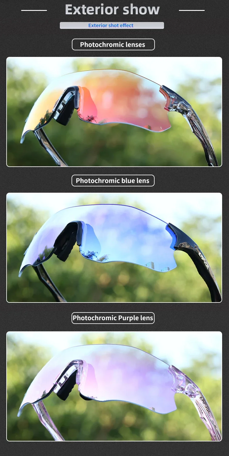 2024 kapvoe rote photo chrome Laufs onnen brille Sport für Männer blaue Marathon-Fahrrad brille Mountainbike-Brille Brille – Detail 8