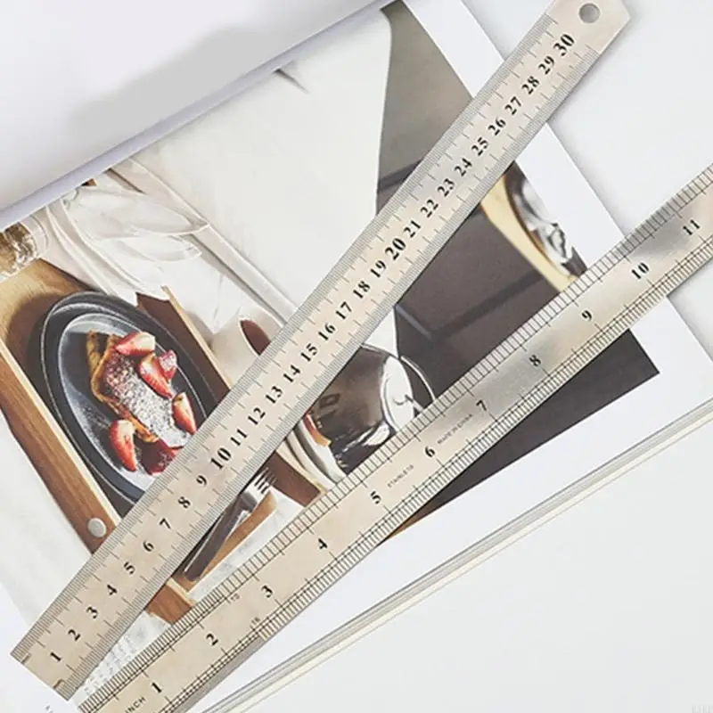 3 PCS حكام الفولاذ المقاوم للصدأ 15 سم 20 سم حاكم المعادن 30 سم أدوات قياس K1KF