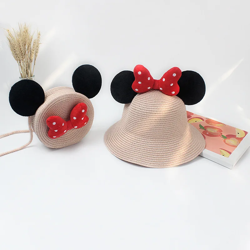 GIRL HAT summer  big brim bow breathable sun hat baby comfortable beach straw hat suit autumn children millinery