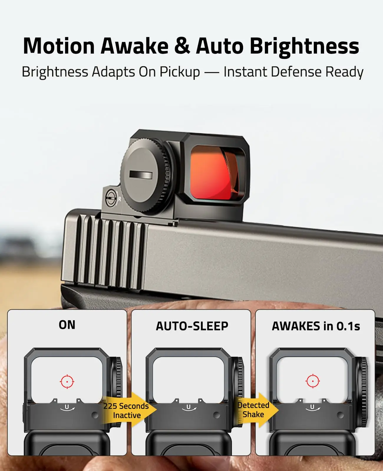 

CVLIFE Red Dot 32MOA Circle & 2MOA Compact Reflex Sight Optics Scope for Pistol with Adapter for MOS/Picatinny Rail Motion Awake