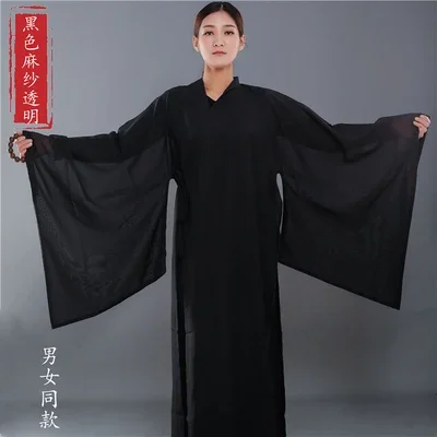 

Buddhist Monk Robes Pajamas Clothes Linen Monks Gown Costume Ropa China Spring Autumn Kung Fu Robes Meditation Clothing Unisex