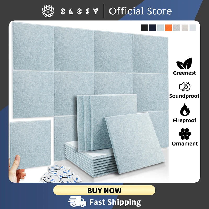 Wall Decals 12PC Sound Proof Wall Panels Room Sound Insulation 3d Self-adhesive Panels Acoustic Treatment Sound-absorbing Panels