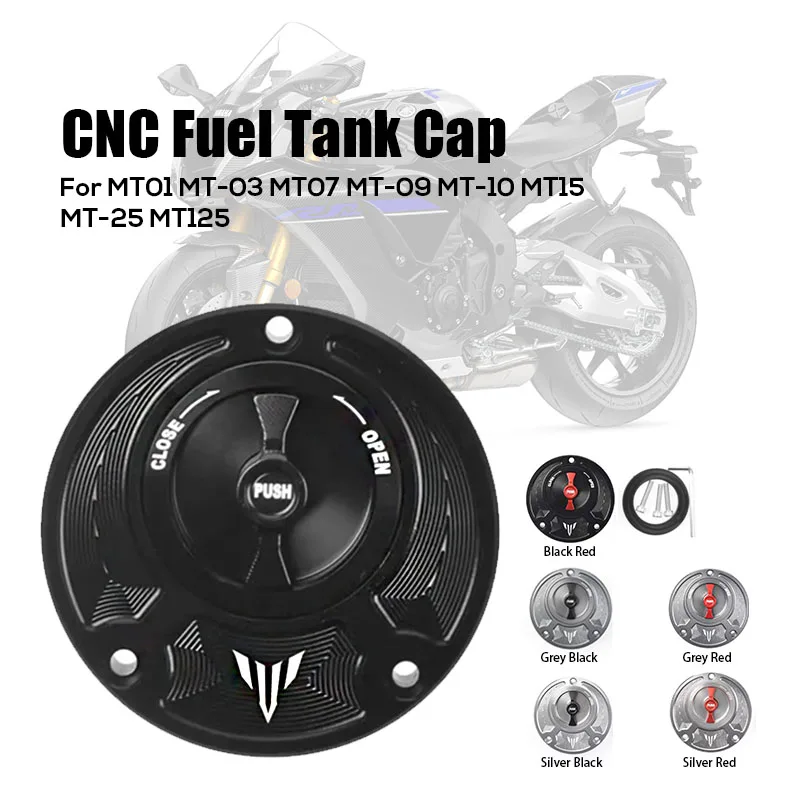 

CNC Aluminum Keyless Motorcycle Accessories Fuel Gas Tank Cap Cover For Yamaha MT01 MT-03 MT07 MT-09 MT-10 MT15 MT-25 MT125