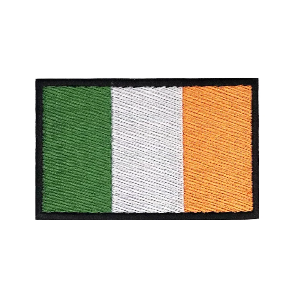 1PC Ireland Flag Armband Embroidered Patch Hook & Loop Or Iron On Embroidery  Badge Cloth Military Moral Stripe