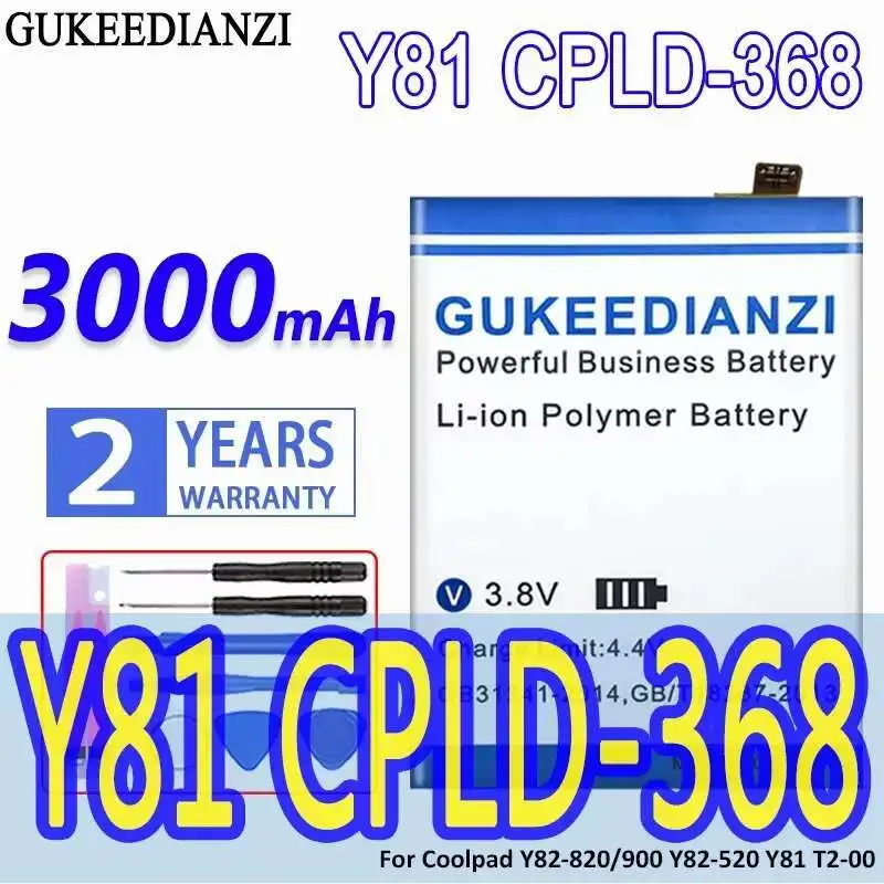 

High-Capacity For Coolpad Y82-820 900 Y82-520 Y81 T2-00 Y82-900 Cpld-368 Durable Mobile Phone Battery 3000mAh