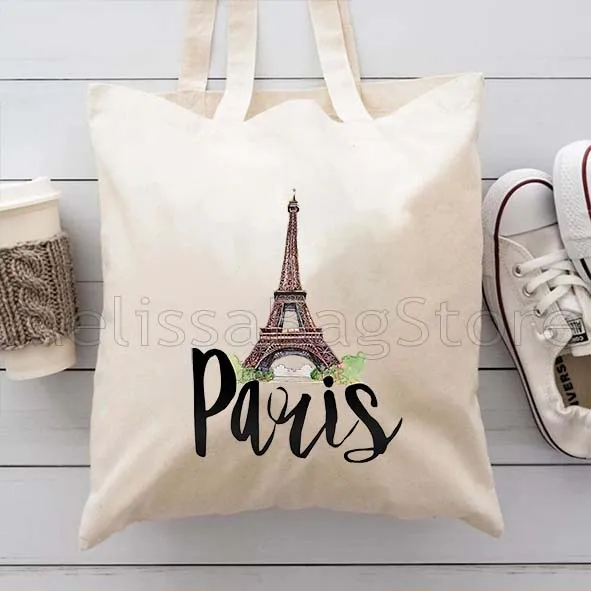 نيويورك باريس لندن روما سيتي طباعة المرأة مدرسة رسول حقائب الكتف السيدات حقيبة يد سعة كبيرة حقائب قماش عادية