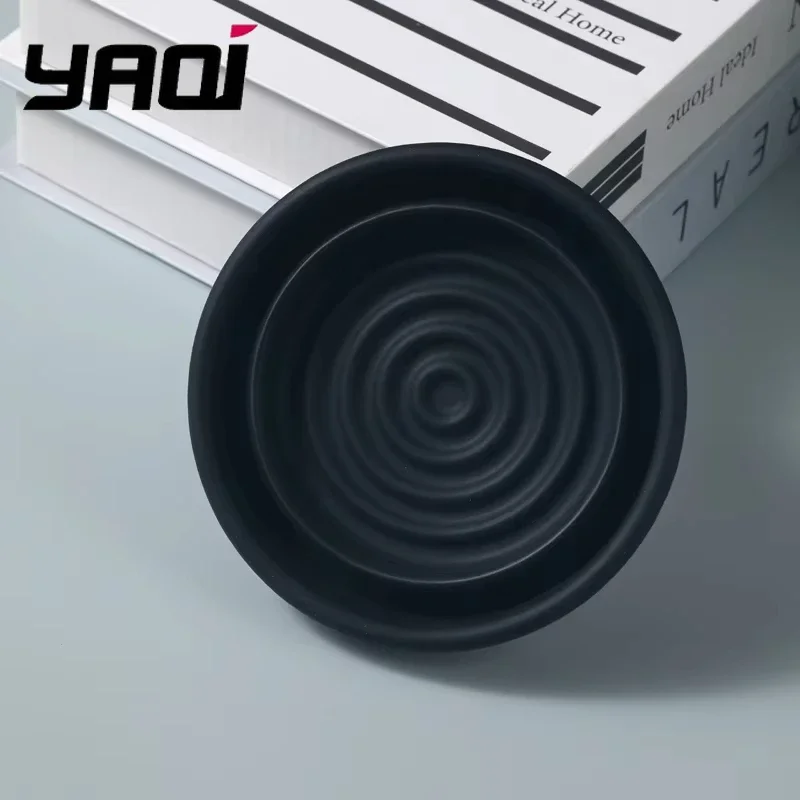 

Yaqi Black Color Collapsible Silicone Shaving Bowl For Travel