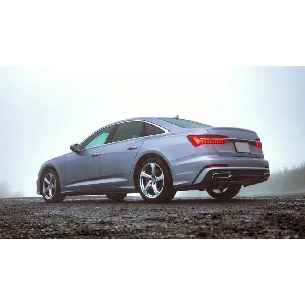 JCYECF ألياف الكربون الخلفي الناشر حافة مصد السيارة الفاصل غطاء لأودي A6 S6 Sline ليس معيار 2019-2021 ABS واقي مصد السيارة