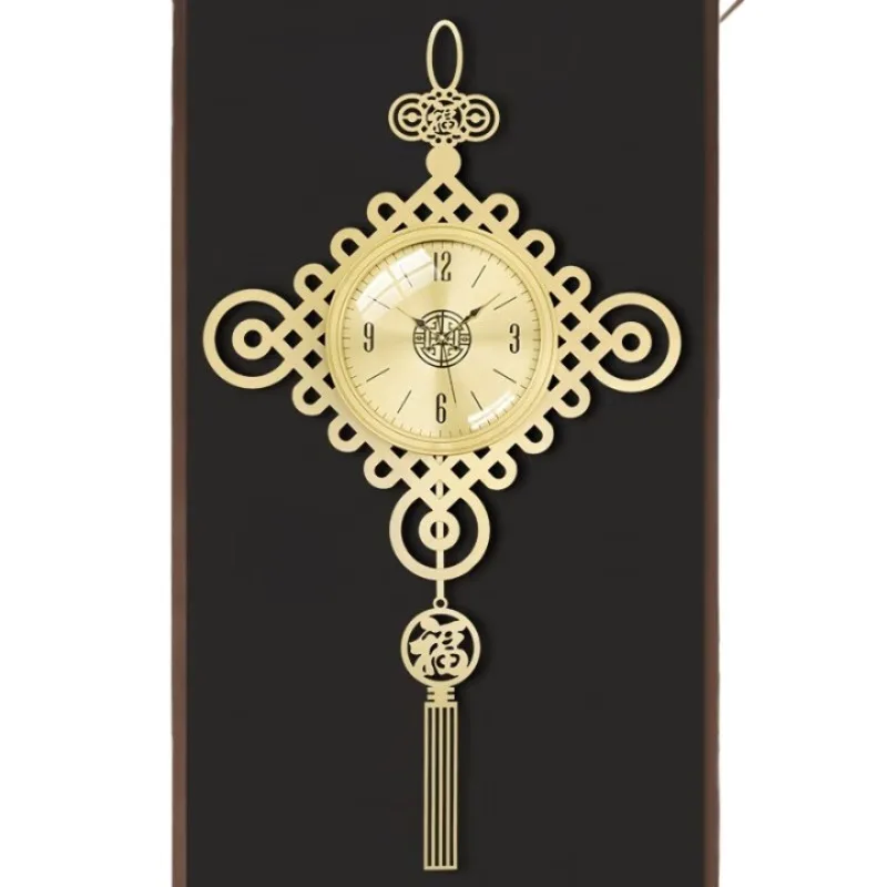 New Chinese brass wall clock living room decoration home