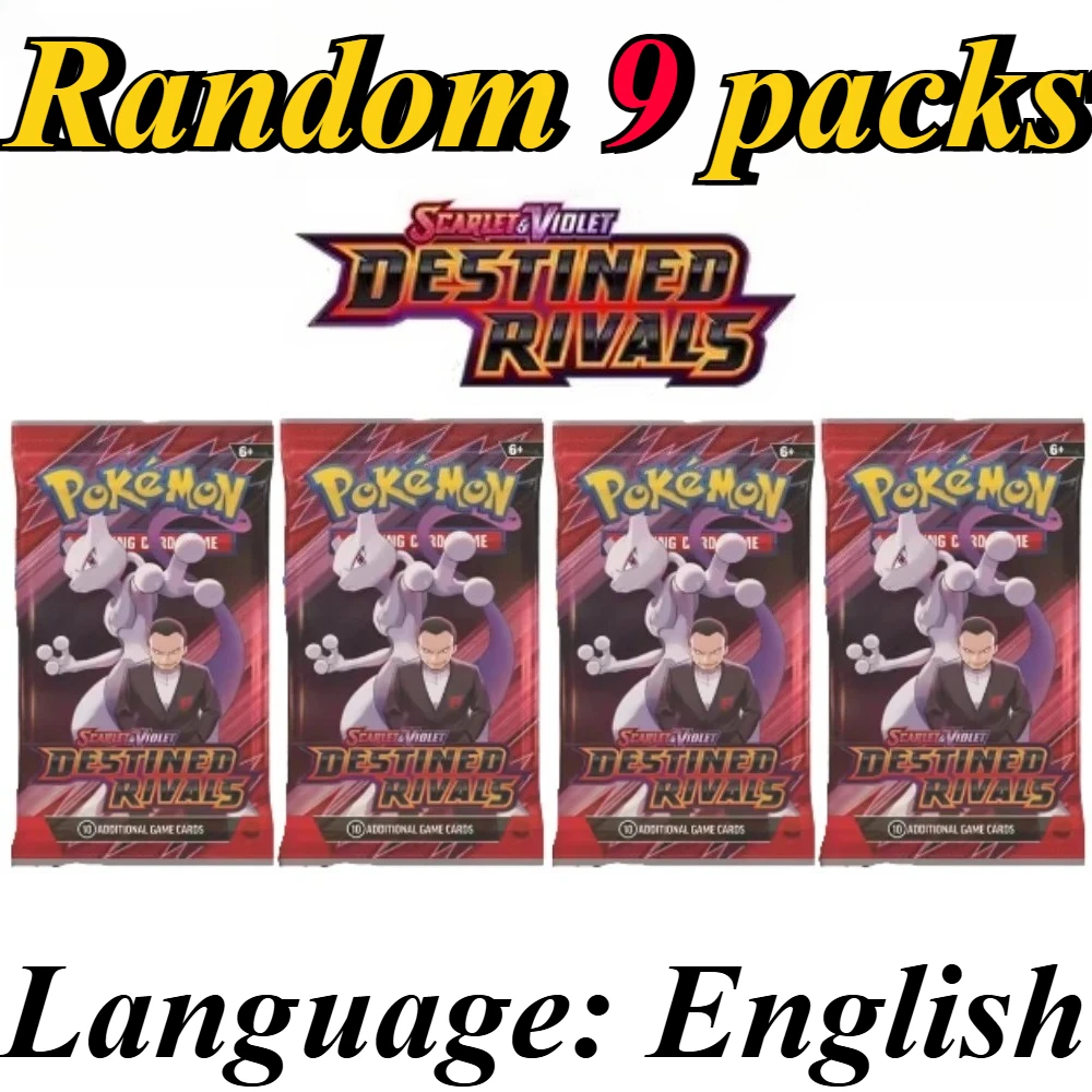 9 Packungen Pokémon-Kartenpakete Bright Stars Prismatic Evolutions, PALDEAN FATES, Englische Erweiterungspakete, Battle Transaction Card Geschenkset – Detail 10