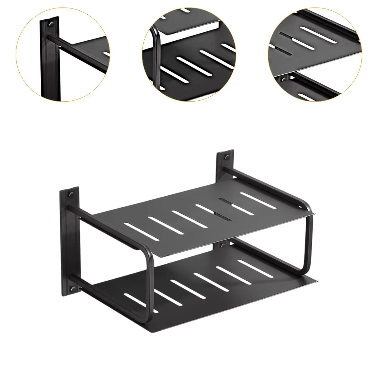 2 Layers Projector Shelf Wall Mount Cable Routing TV Accessories Home Organizer for Bedroom Living Room Player Hotel Office