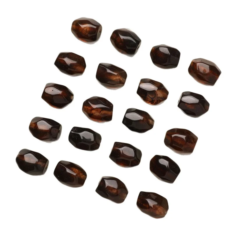 

Free shipping 50pcs/lot color print geometry irregular shape resin straight hole beads diy jewelry garment accessory