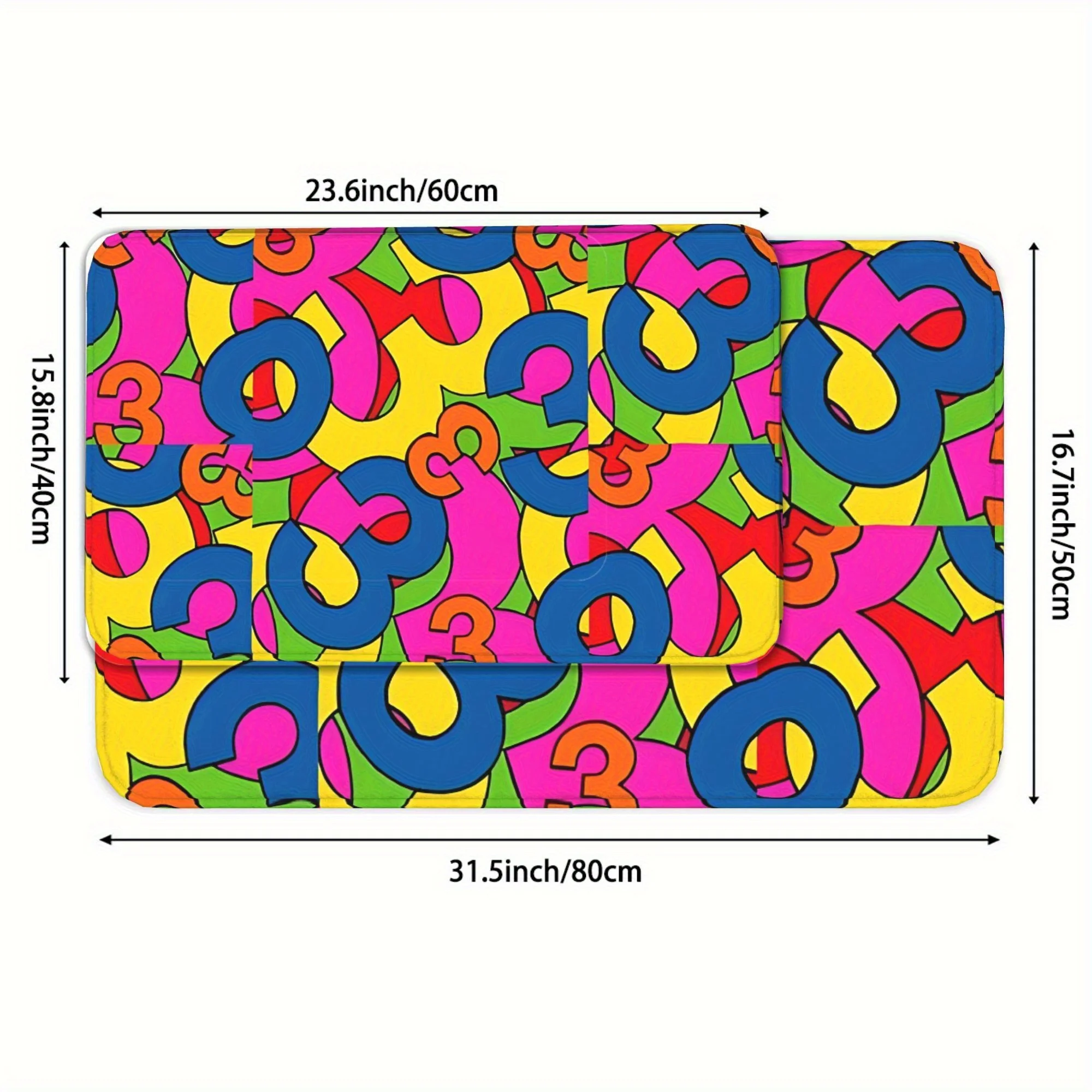 قطعة واحدة من ممسحة مسامية غير قابلة للانزلاق بتصميم رائد الفضاء - سجادة أرضية مستطيلة خفيفة الوزن قابلة للغسل في الغسالة، ماصة ويلكو ذات طابع مساحة نابضة بالحياة
