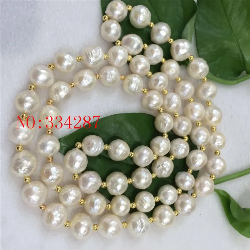 

HUGE NATURAL 10-11MM australia seas of the south white pearl necklace long 30 "