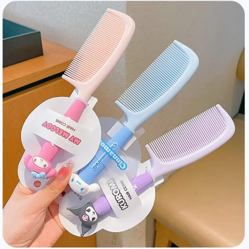 Sanrio Kuromi Melody Cinnamoroll Kawaii Comb Children Girls Cartoon Portable Fashion Anime Hair Brushes Styling Accessories Tool