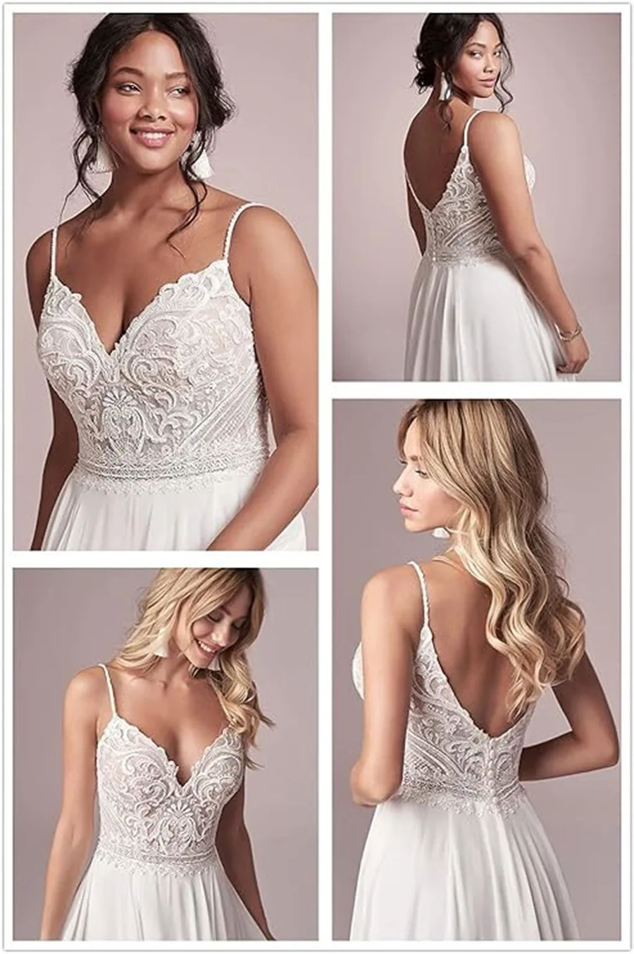 Vestido de novia 2026 nuevo vestido de novia de encaje sin espalda grande con cuello en V profundo Simple nupcial