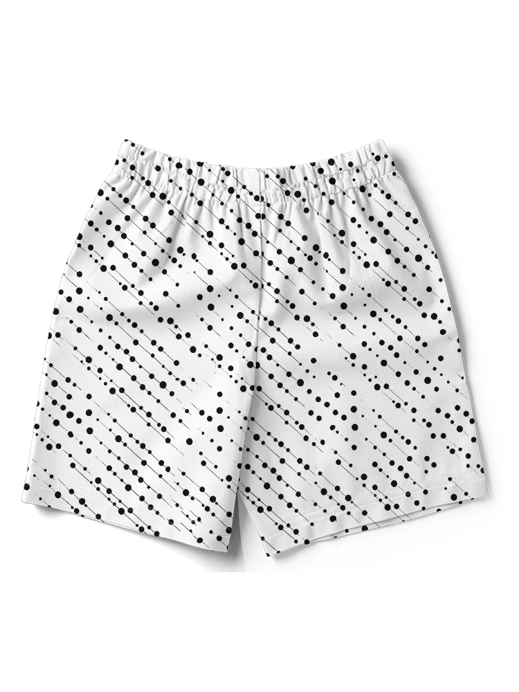 Summer popular men's drawstring beach pants polka dot pattern 3D digital printing large size casual shorts