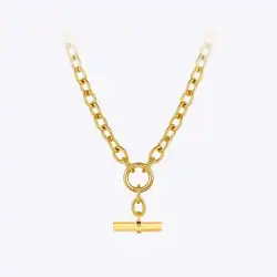 ENFASHION Hanging Bar Pendant Necklace For Women Gold Color Necklaces Fashion Jewelry Stainless Steel Bijoux Femme Party P213232