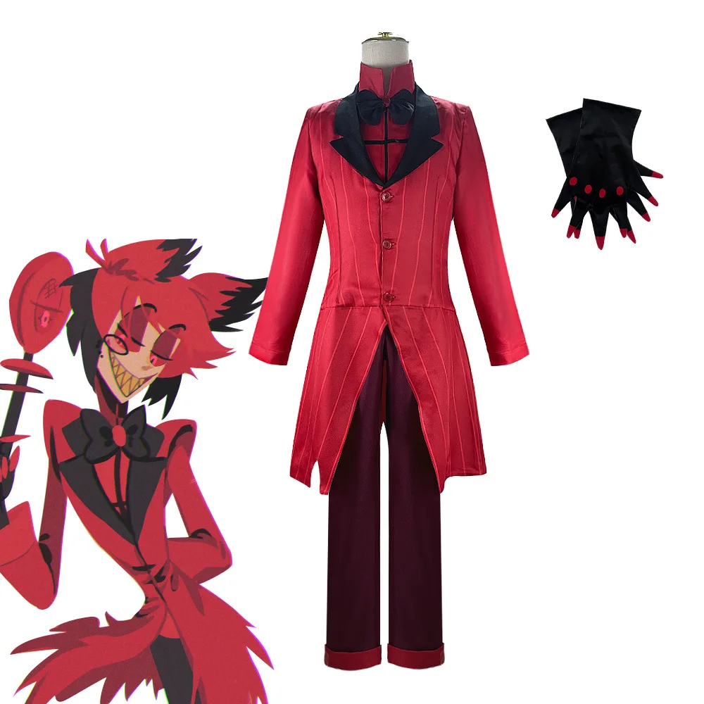 

Anime Hazbin Red Suit Cosplay Hotel Uniform Alastor Cosplay Costume Adult Women Men Halloween Carnival Christmas