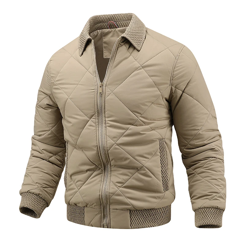 Inverno retro acolchoado jaqueta masculina gola de algodão acolchoado casaco forro leve e casual solto outwear jaqueta de alta qualidade