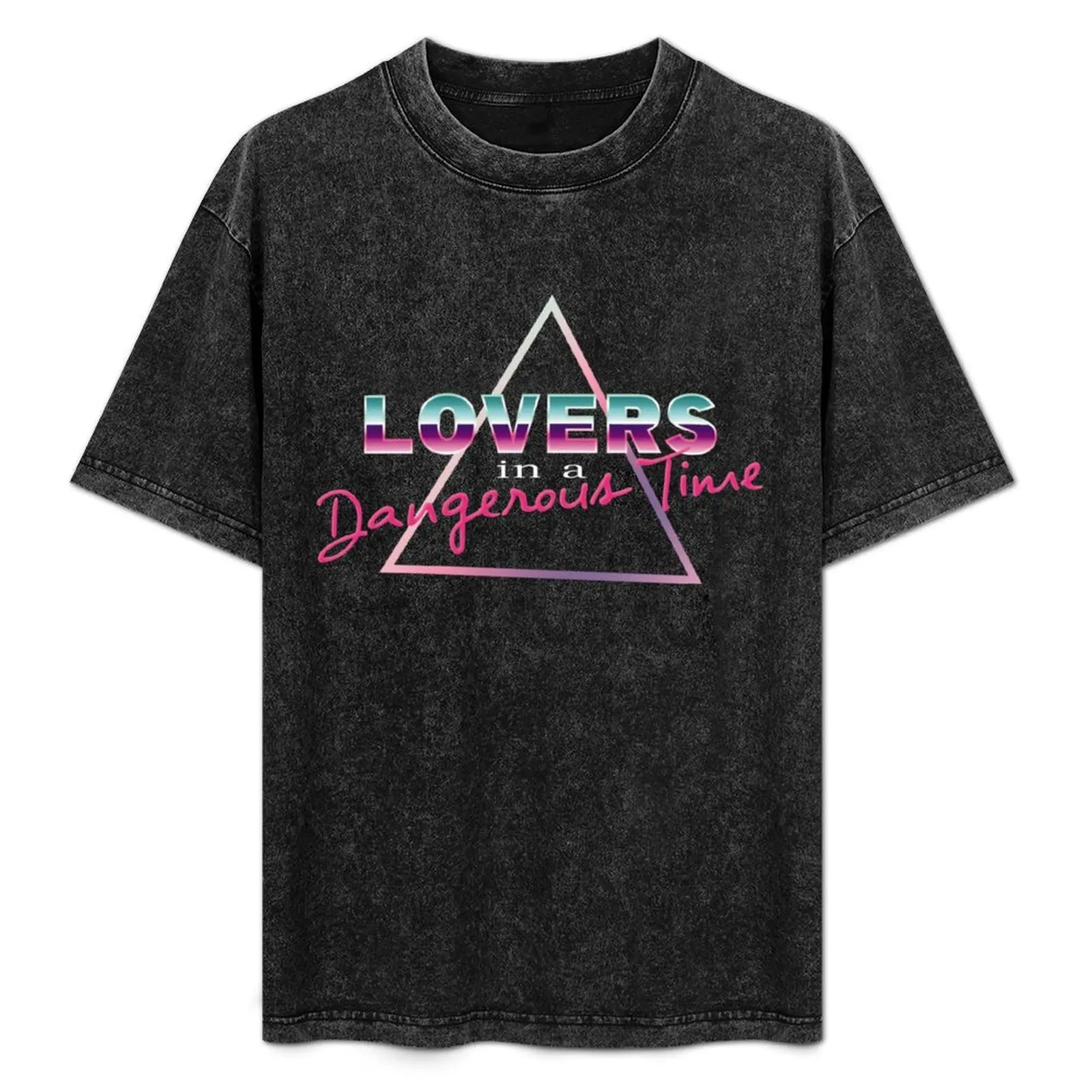 

Lovers in a Dangerous Time - Retrowave/Synthwave Style T-Shirt Basic Breathable Solid Color T-Shirt