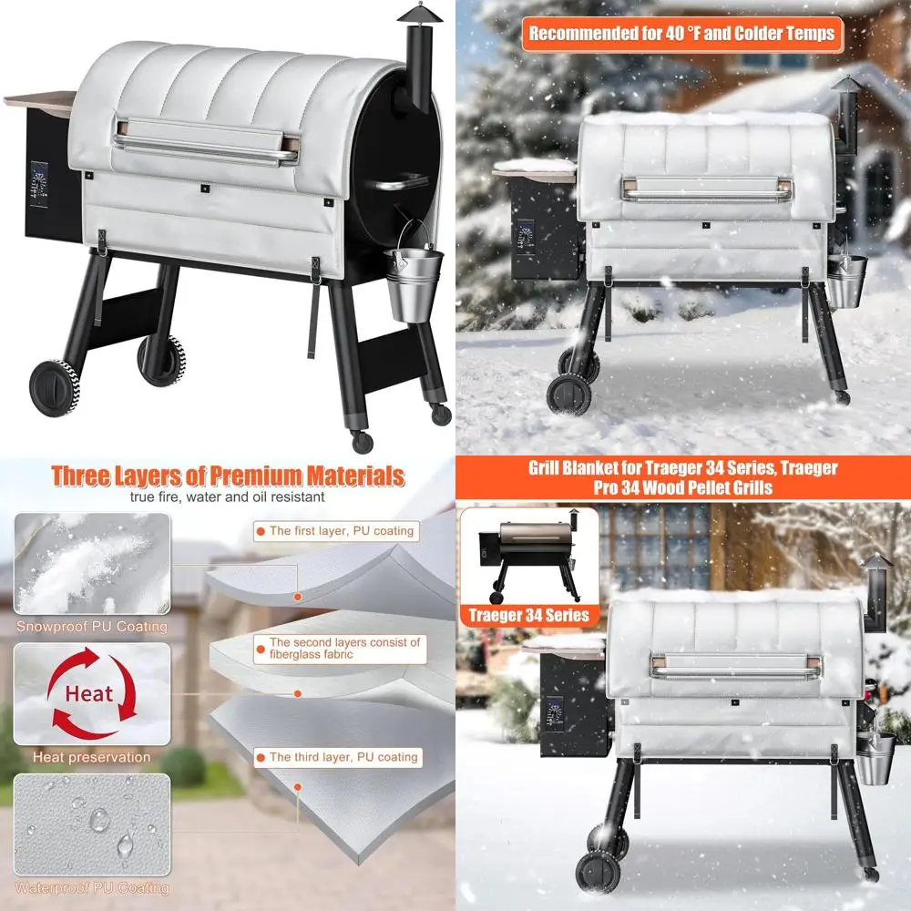 

Thermal Insulation Cover for Traeger Pro 34 & Texas Grills | Winter Cooking & Fuel Efficiency | Heat Retention for Smokers