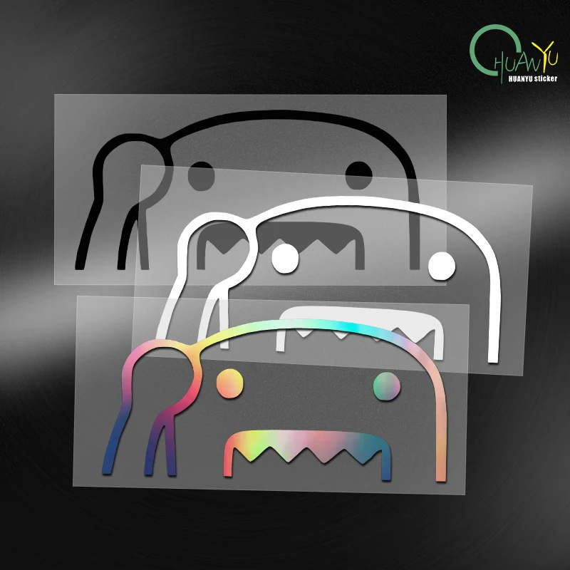 يلوح نصف دومو كون JDM مضحك ملصق حائط من الفينيل نافذة السيارة ملصق ممتص للصدمات SUV جذع الديكور غطاء التصميم الخدوش