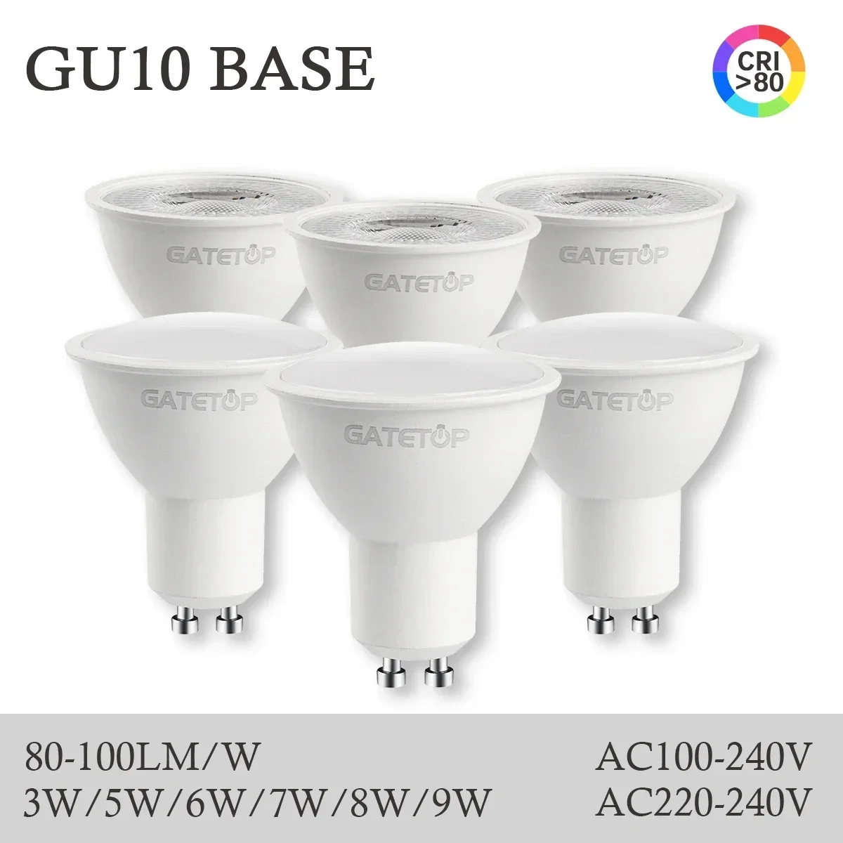 

3pcs No Fliker GU10 Spotlights 5W 6W 7W 8W 9W LED Bulb GU10 AC220V 120V Replace 50w halogen lamp for home Lighting derection