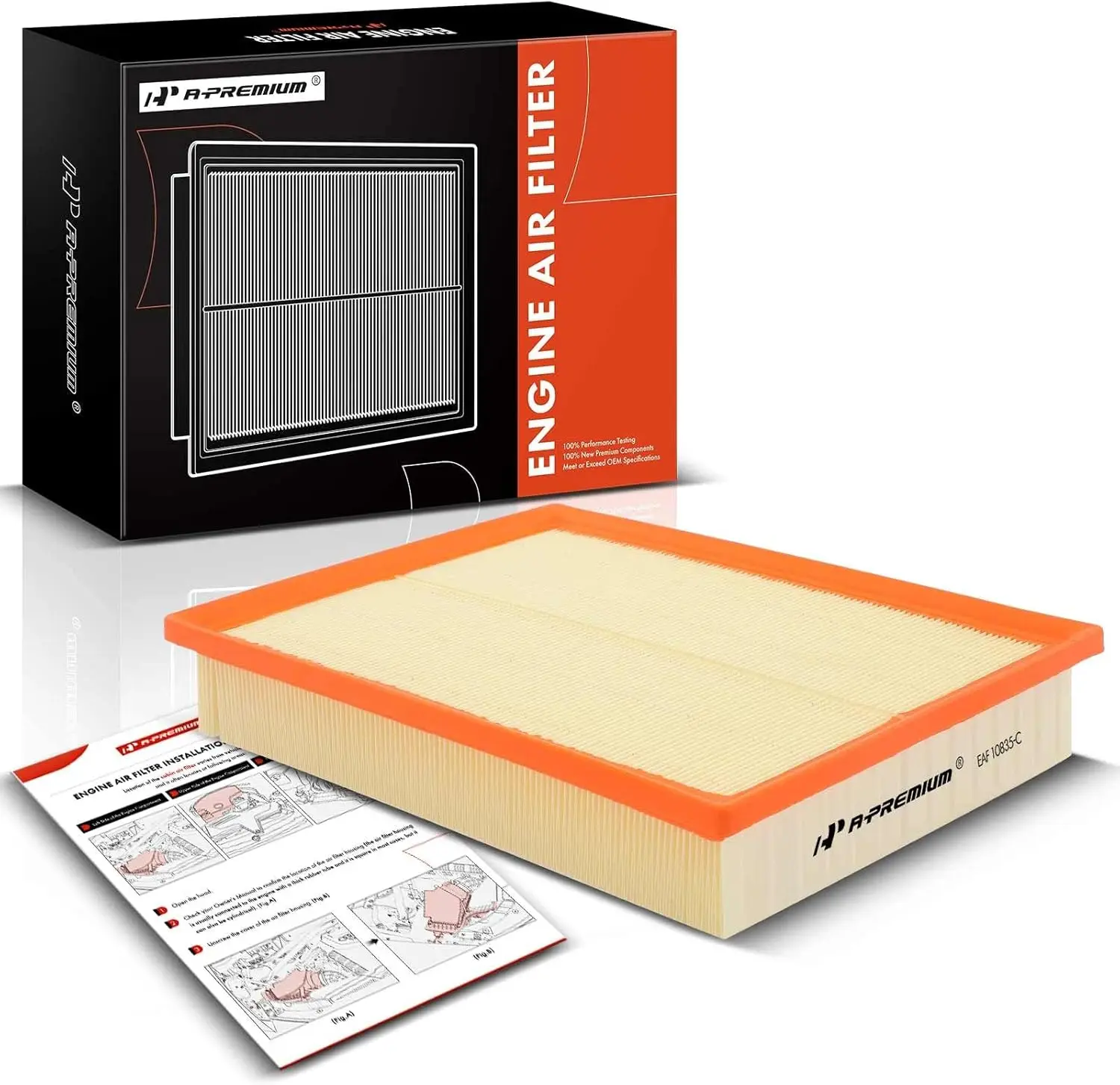 

Engine Air Filter Compatible with Lexus GX460 & Toyota 4Runner, FJ Cruiser, 2010-2023, 4.0L 4.6L, Flexible Panel, 12,000 Miles F