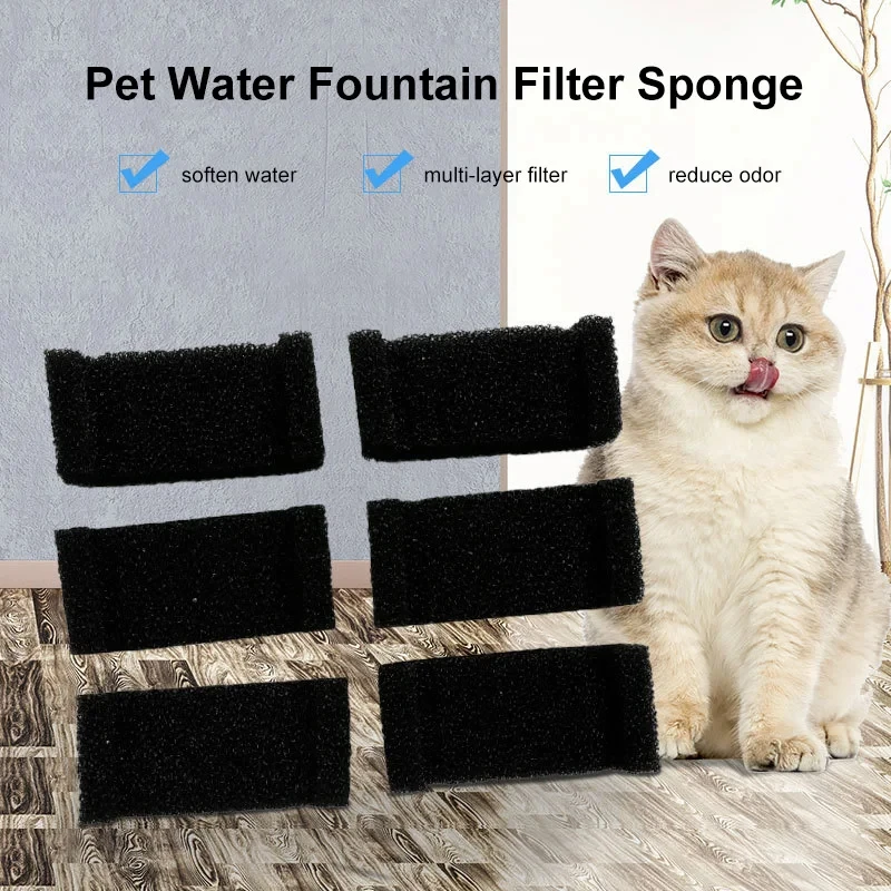 10/4/1Pcs Pet Drinking Sponge Filter Water Dispenser For Cats And Dogs Healthy Sponge Filter Pet Drinking Fountain Accessories