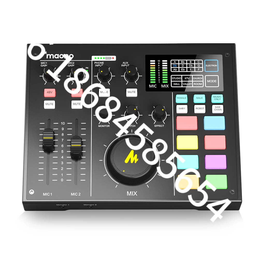 

MAONOCASTER AM100 Professional Audio Mixer Podcast Equipment Bundle Studio Musical Instrument Microphone Live Stream Sound Cards
