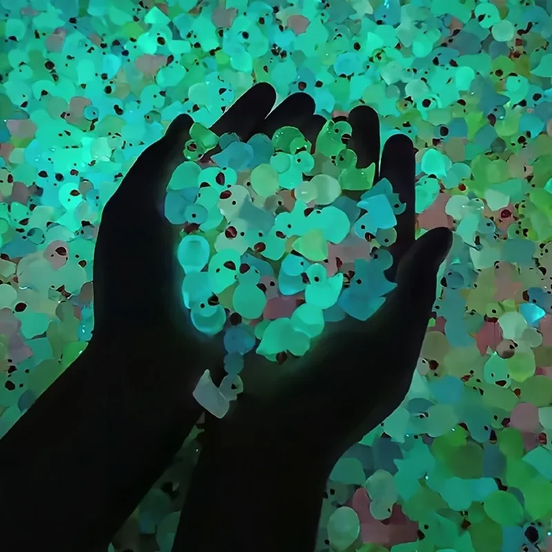 50 قطعة متوهجة صغيرة الراتنج البط الصغير موس Microlandscape مصغرة بطة التماثيل الجنية إكسسوارات الحديقة ديكور المنزل